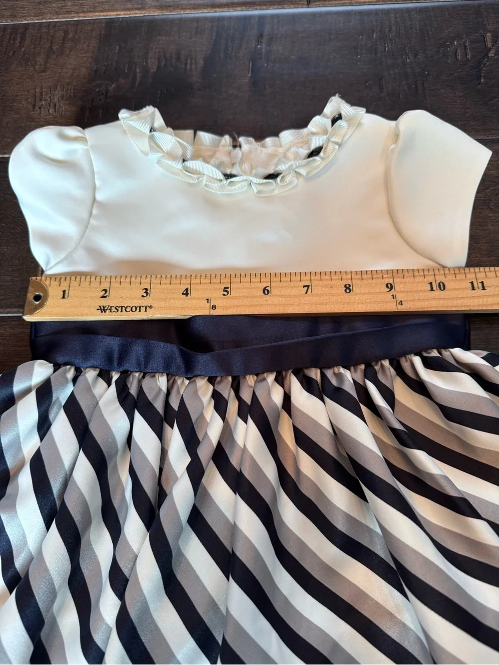 Darissa Toddler Girls Striped Satin Formal Party Dress - Size 2T